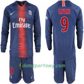 Koszulka Paris Saint-Germain Cavani 9 Dziecięcy Domowe Koszulki Piłkarskie 2018-2019 Długi Rękaw